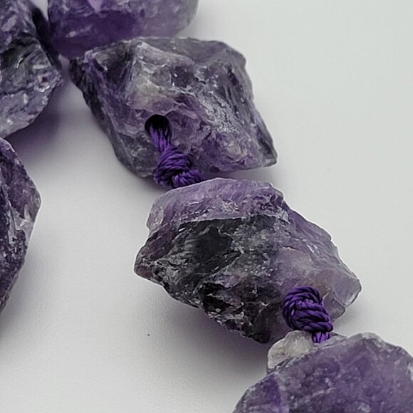 Multicolor Round Agate Bead And Rough Amethyst Geode Necklace LOT Needs Clasps - Picture 4 of 13